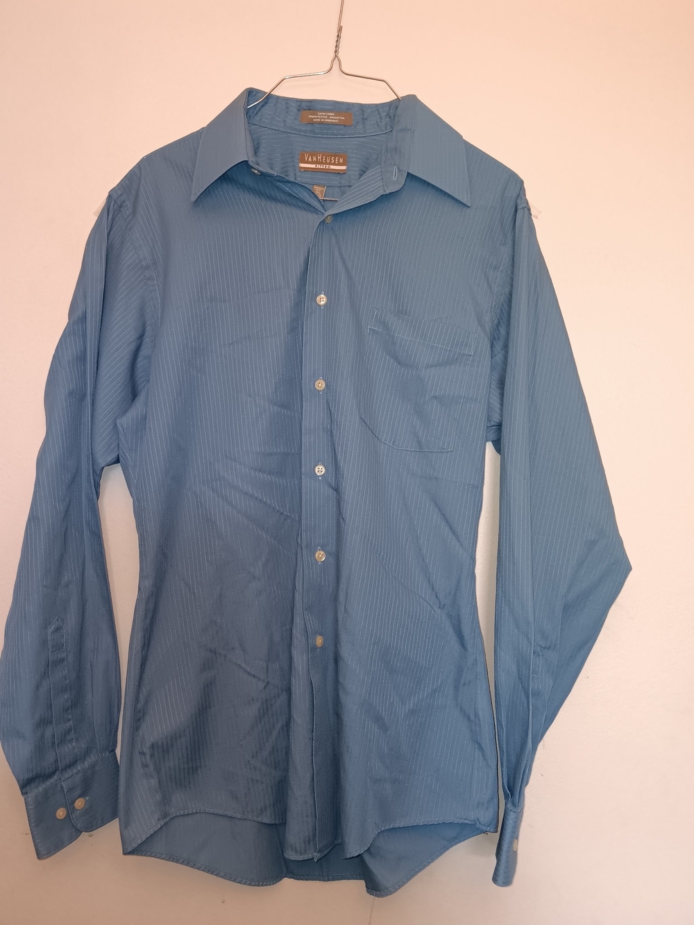 Van Heusen Men's Light Blue Pinstripe Dress Shirt (Price Is Firm)